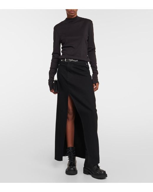 Junya Watanabe Black Embellished Leather Biker Boots