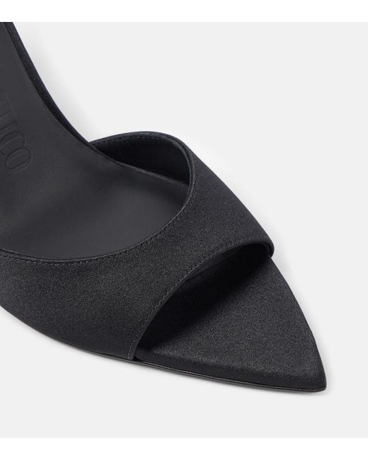 The Attico Black Ester 95 Satin Mules