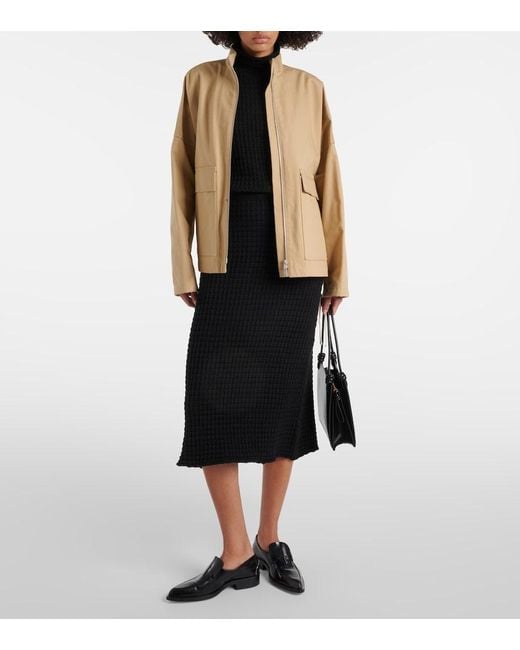 Jil Sander Black Frayed Cotton Top