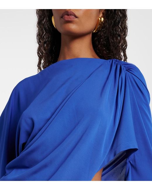 Christopher Esber Blue Encased Nature Draped Jersey Gown