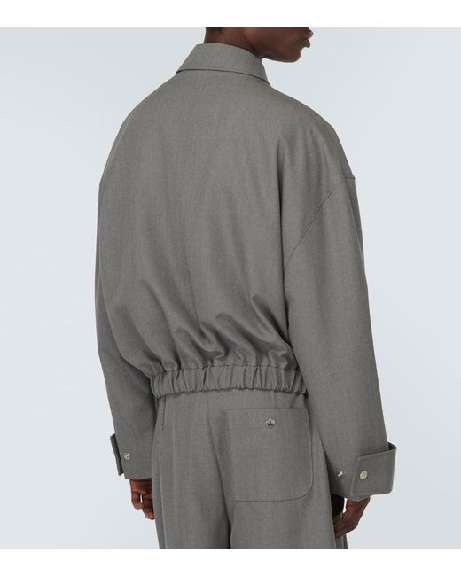 Jacquemus Gray Wool Trench Bomber Jacket for men