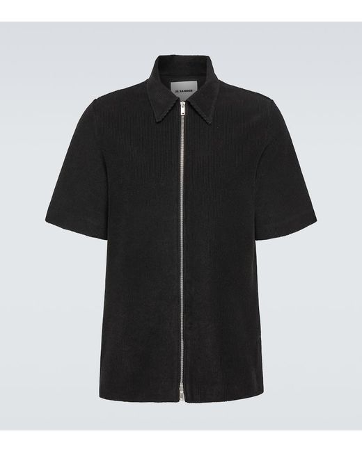 Camisa de mezcla de algodon con cremallera Jil Sander de hombre de color Black