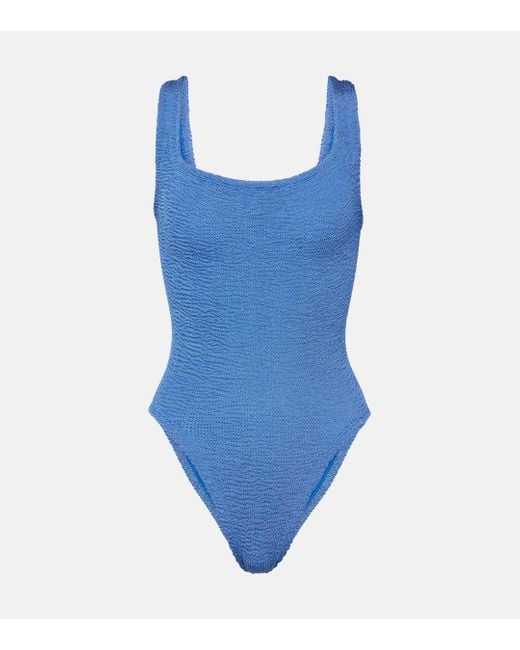 Hunza G Blue Square Neck Swimsuit