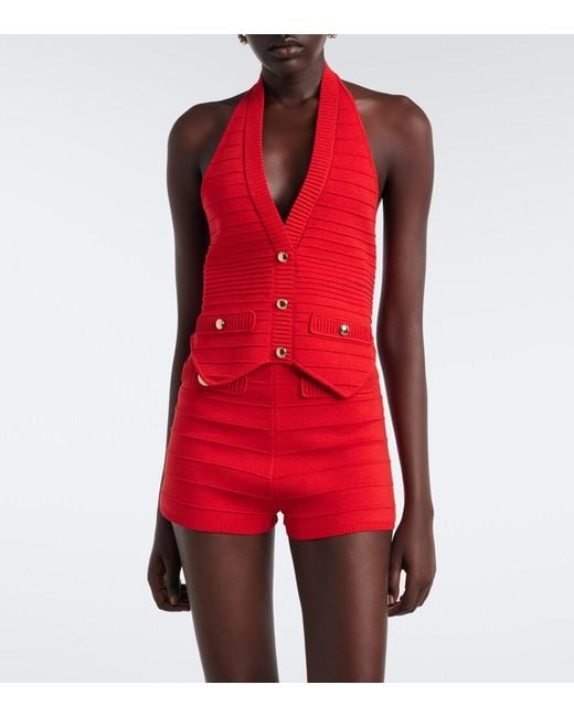 retroféte Red Sandra Knitted Shorts
