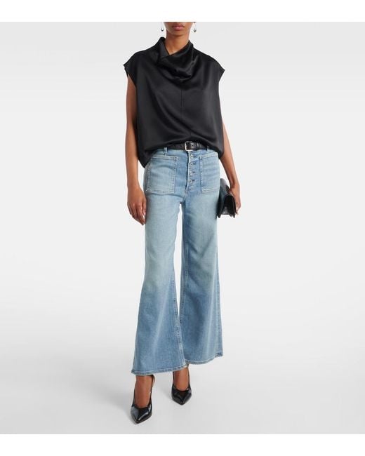 Citizens of Humanity Blue Lyra Patch Pocket Flared Jeans