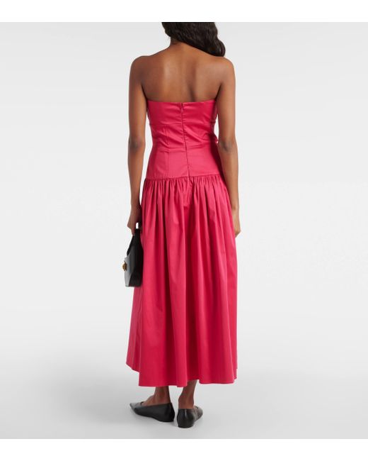 TOVE Lauryn Gathered Cotton-blend Midi Dress