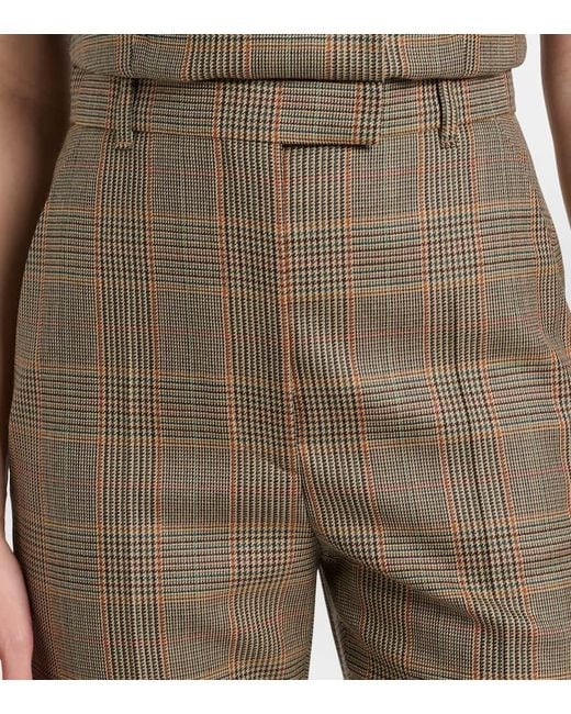 Alexander McQueen Brown Gerade High-Rise-Hose Country Check Aus Wolle
