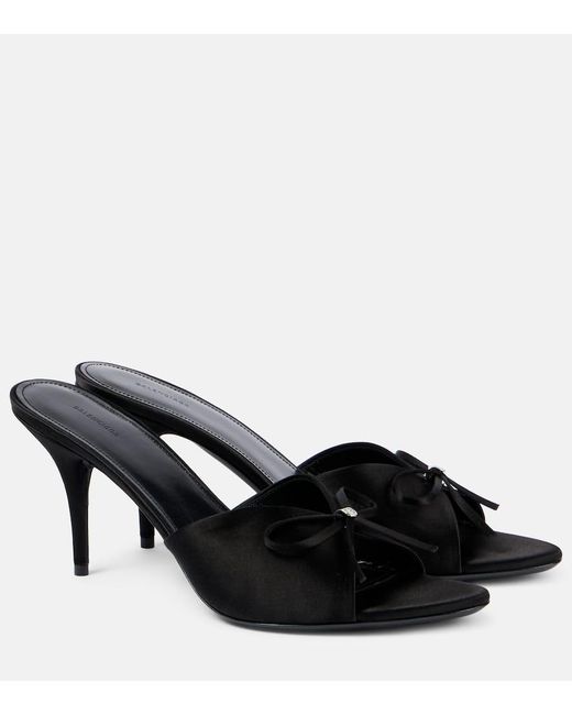 Balenciaga Black Knife Bow 80 Satin Sandals