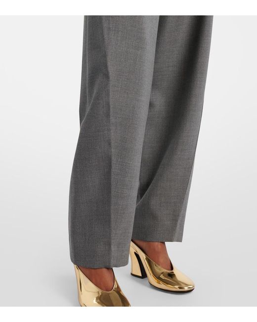 Givenchy Gray Cocoon Wool Wide-Leg Pants