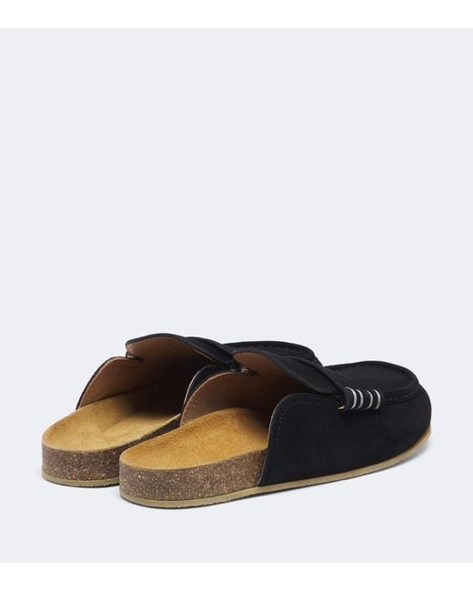 J.W. Anderson Black Stitch Suede Mules