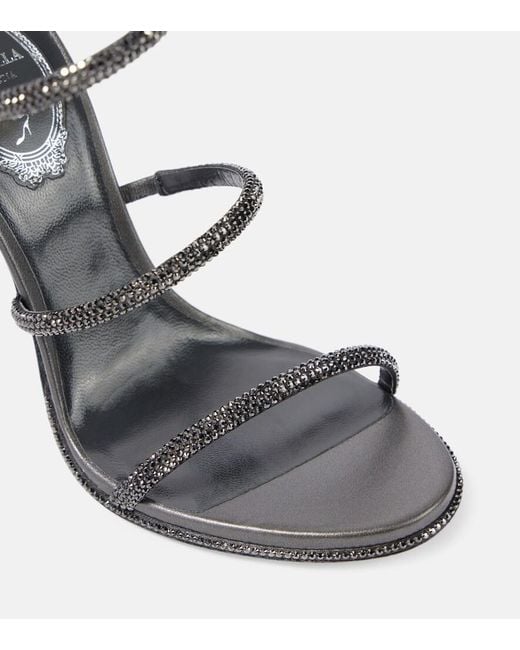 Rene Caovilla Metallic Cleo Embellished Leather Sandals