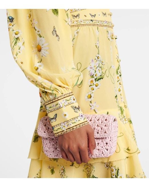 Camilla Yellow Floral Silk Crepe Minidress
