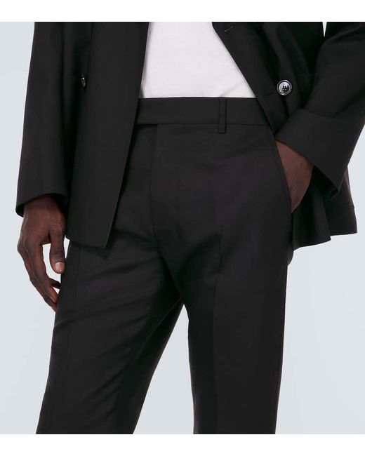 Pantaloni slim in lana vergine di AMI in Black da Uomo