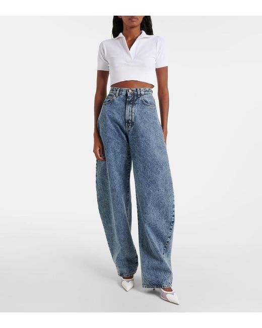 Alaïa White Cropped Knit Top