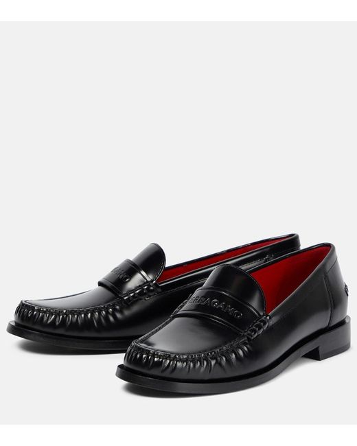 Ferragamo Black Ferragamo Irina Leather Moccasins