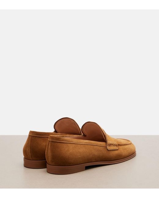 Gianvito Rossi Brown Georgie Suede Penny Loafers