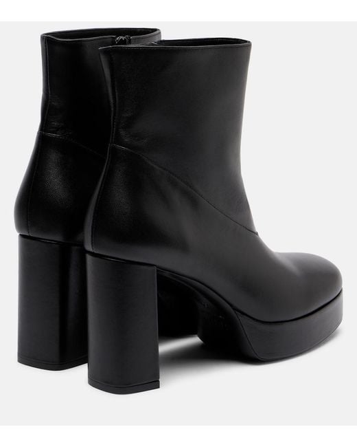 Staud Black Jodie Leather Platform Ankle Boots