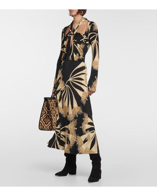 Johanna Ortiz Multicolor This Is Your Moment Cut-out Midi Dress