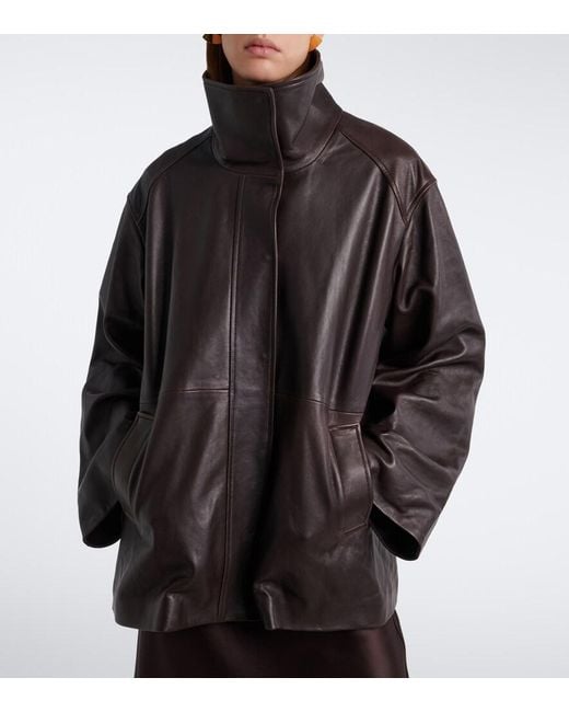 Nour Hammour Black Lowen Leather Jacket