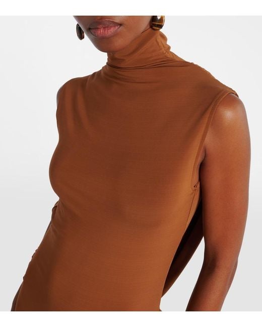 Nina Ricci Brown Jersey Maxi Dress