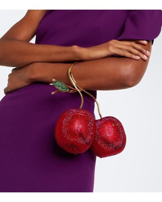 Judith Leiber Red Cherries Small Embellished Clutch