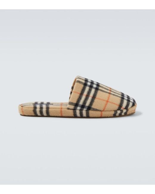 Burberry Slippers Check in Metallic für Herren