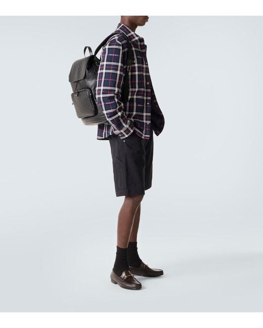 Gucci Black Gg Medium Leather Backpack for men