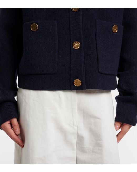 Totême  Blue Wool-Blend Cardigan