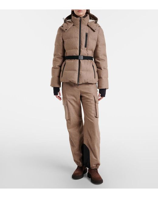 Brunello Cucinelli Natural Virgin Wool Flannel Down Jacket