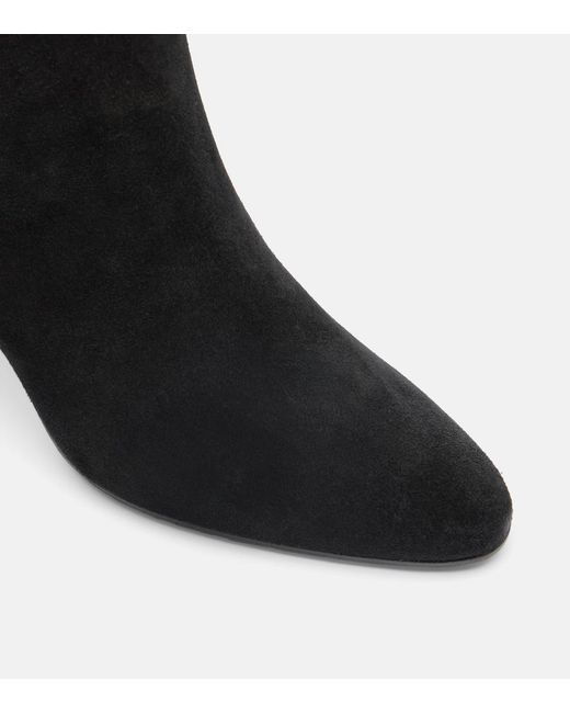 Manolo Blahnik Black Calasso Suede Mid-Calf Boots