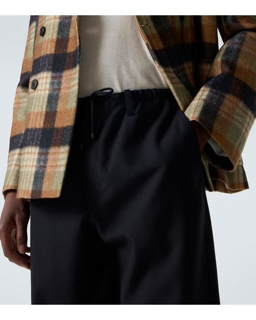 Dries Van Noten Black Penny Wool Straight Pants for men