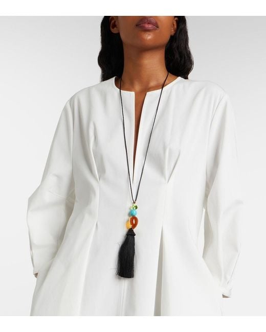 Jennifer Behr Metallic Izzie Tassel Embellished Necklace