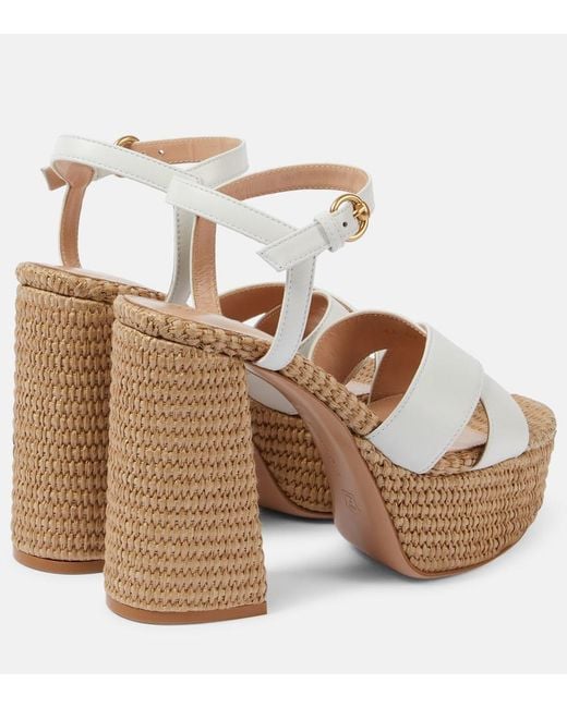 Gianvito Rossi Metallic Leather Platform Sandals