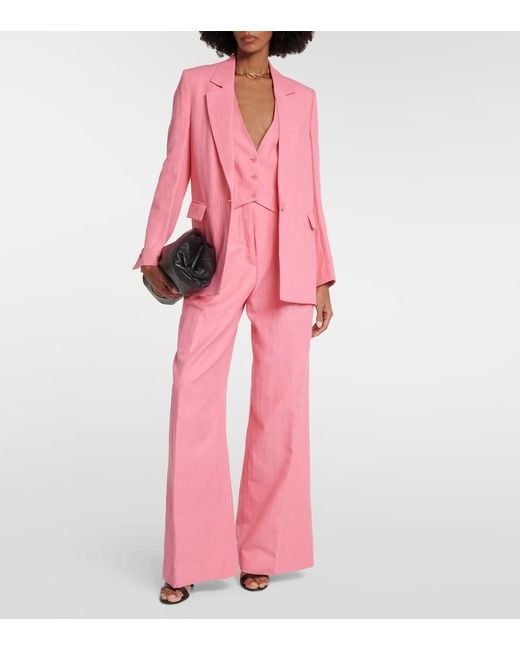 Dorothee Schumacher Pink Colorful Lightness Cotton And Linen Blazer