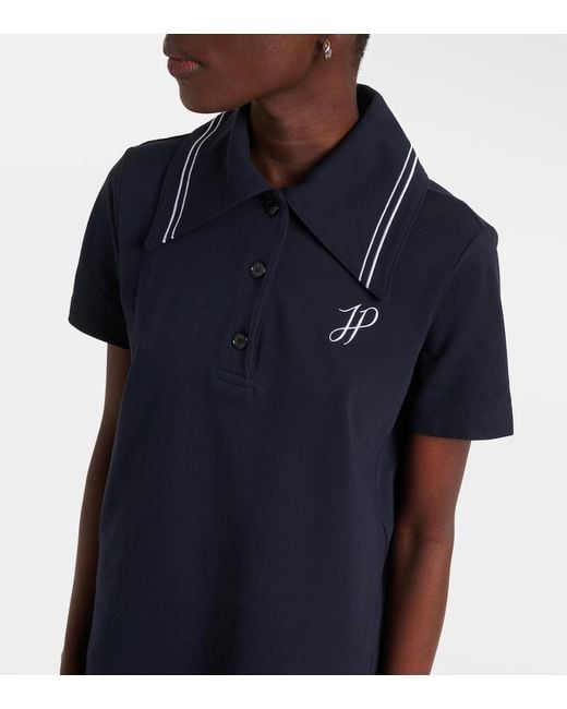 Patou Blue Logo Cotton Pique Polo Dress