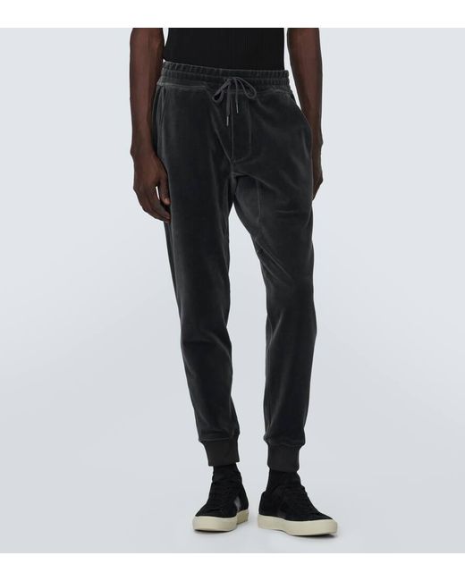Tom Ford Black Cotton Terry Sweatpants for men