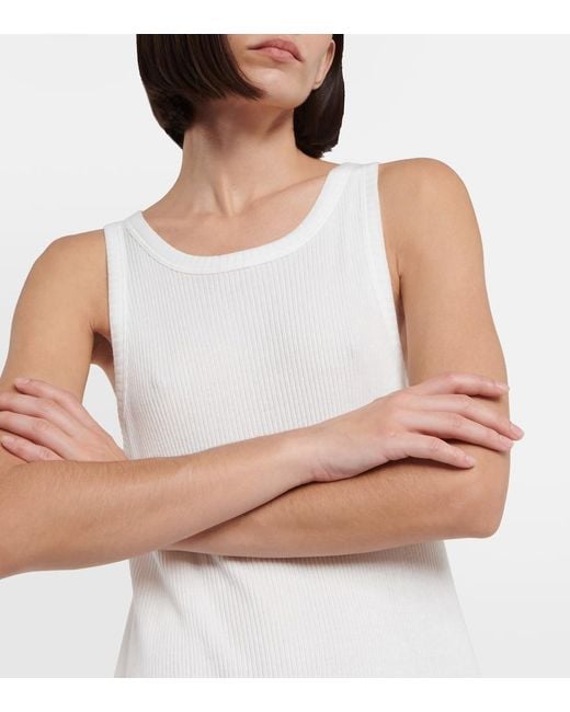 The Row White Yule Cotton Midi Dress