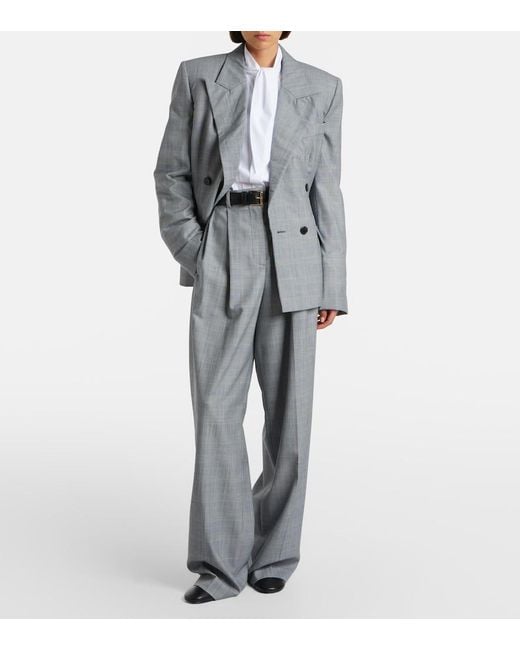 Givenchy Gray Checked Wool Jacket