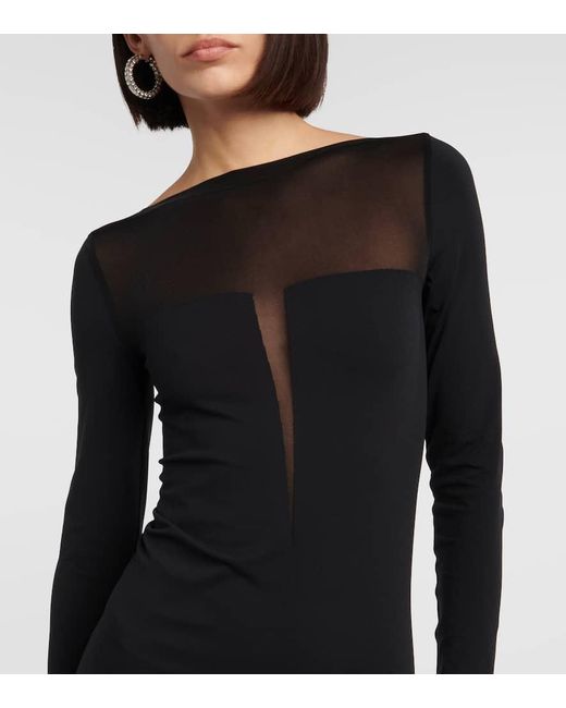 Wolford Black Venus Jersey Midi Dress