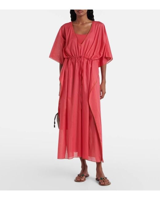 Eres Red Kaftan Voilier Aus Baumwoll-Voile