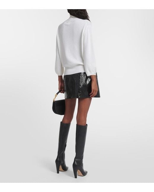 Jardin Des Orangers White Wool And Cashmere Turtleneck Sweater