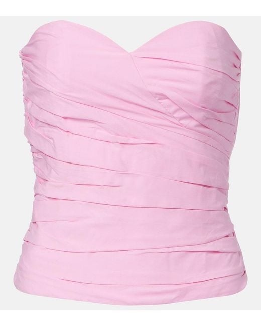 Adriana Degreas Pink Opulence Draped Cotton Corset