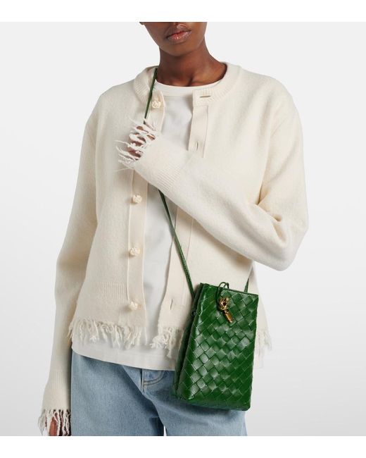 Bottega Veneta Green Andiamo Mini Leather Crossbody Bag