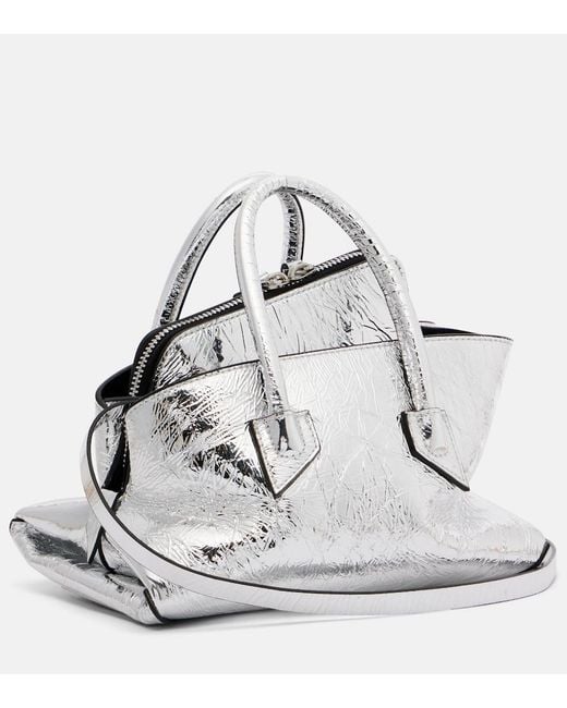 The Attico Metallic La Passeggiata Mini Leather Top-Handle Bag