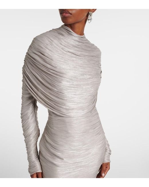 Marmar Halim Gray Ruched Gown