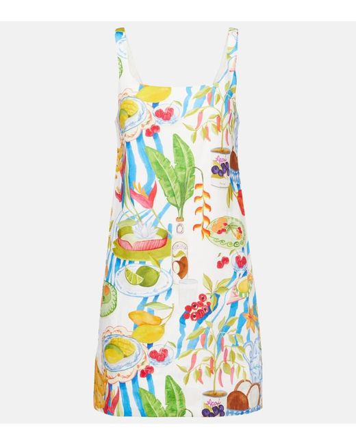 Farm Rio White Bedrucktes Minikleid Aus Leinen