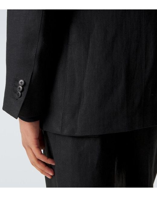 Saman Amel Anzug Aus Leinen in Black für Herren