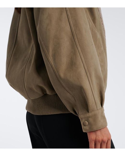 Stella McCartney Natural Oversized Teddy-Trimmed Blouson Jacket