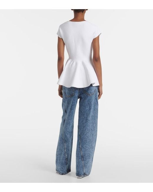 Alaïa White Peplum Top
