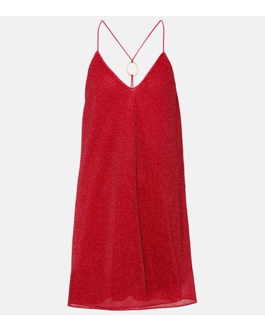 Oseree Red Lumiere Slip Dress
